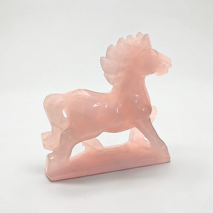 Rose Quartz Crystal Horse Carving | Rose Quartz | Overcoming Heartbreak and Moving Forward | Available in-store or online at Zen Collection Metaphysical Store Near Me Canada