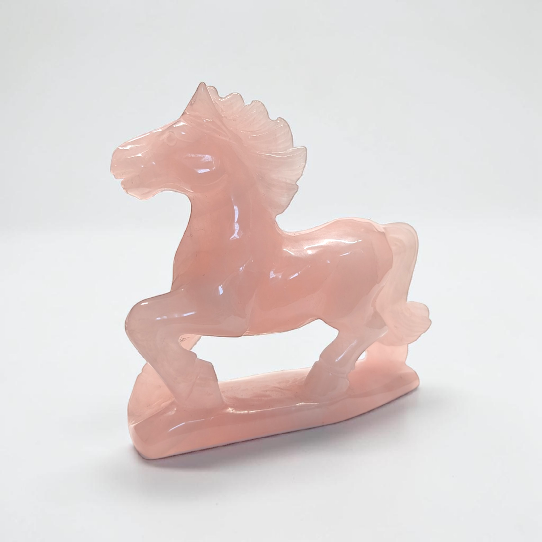 Rose Quartz Crystal Horse Carving | Rose Quartz | Overcoming Heartbreak and Moving Forward | Available in-store or online at Zen Collection Metaphysical Store Near Me Canada
