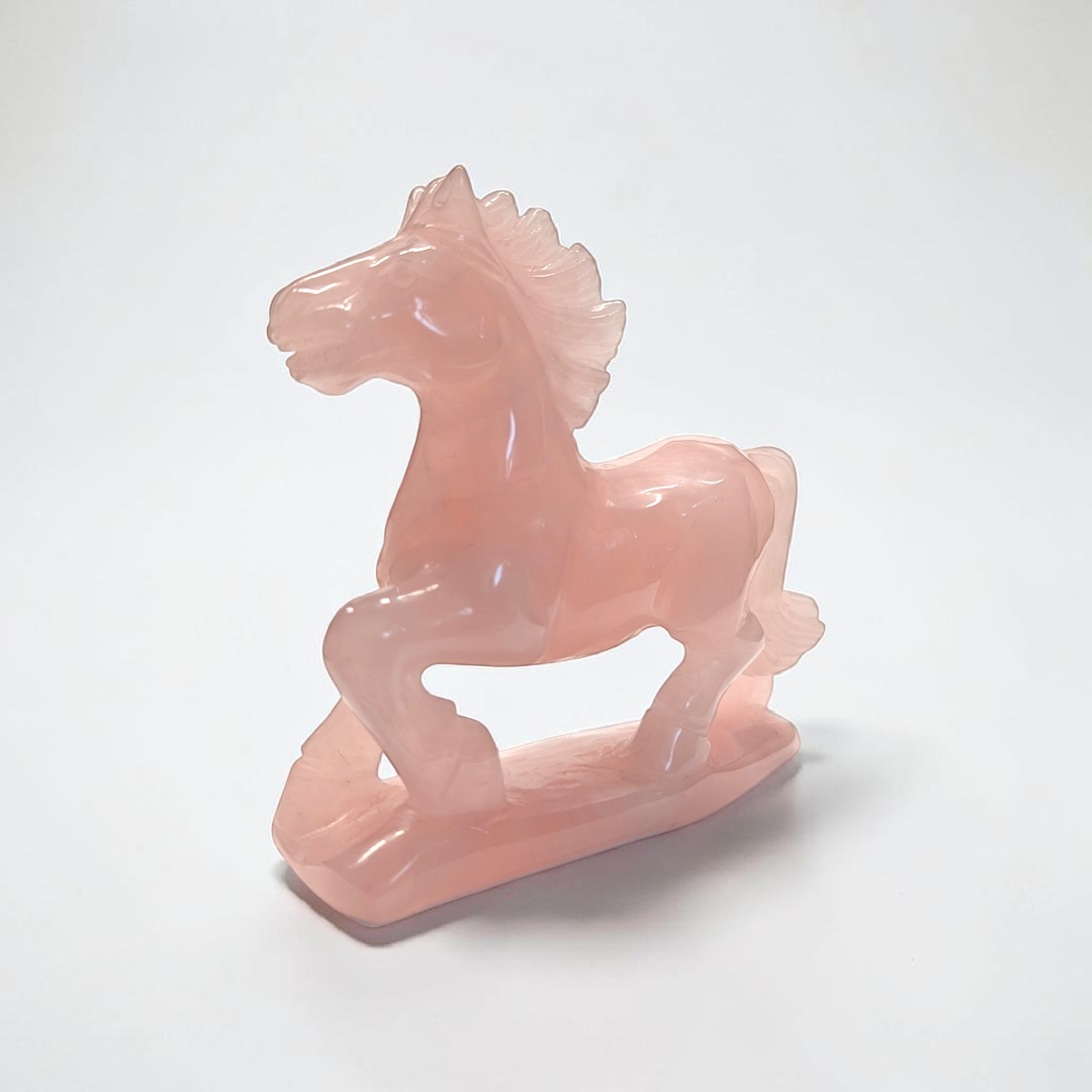 Rose Quartz Crystal Horse Carving | Rose Quartz | Overcoming Heartbreak and Moving Forward | Available in-store or online at Zen Collection Metaphysical Store Near Me Canada