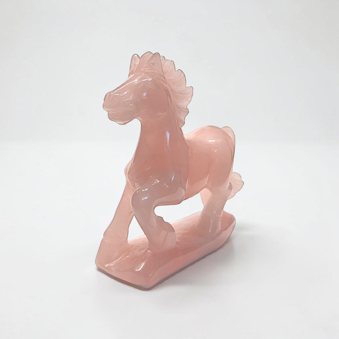Rose Quartz Crystal Horse Carving | Rose Quartz | Overcoming Heartbreak and Moving Forward | Available in-store or online at Zen Collection Metaphysical Store Near Me Canada