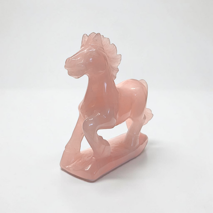 Rose Quartz Crystal Horse Carving | Rose Quartz | Overcoming Heartbreak and Moving Forward | Available in-store or online at Zen Collection Metaphysical Store Near Me Canada