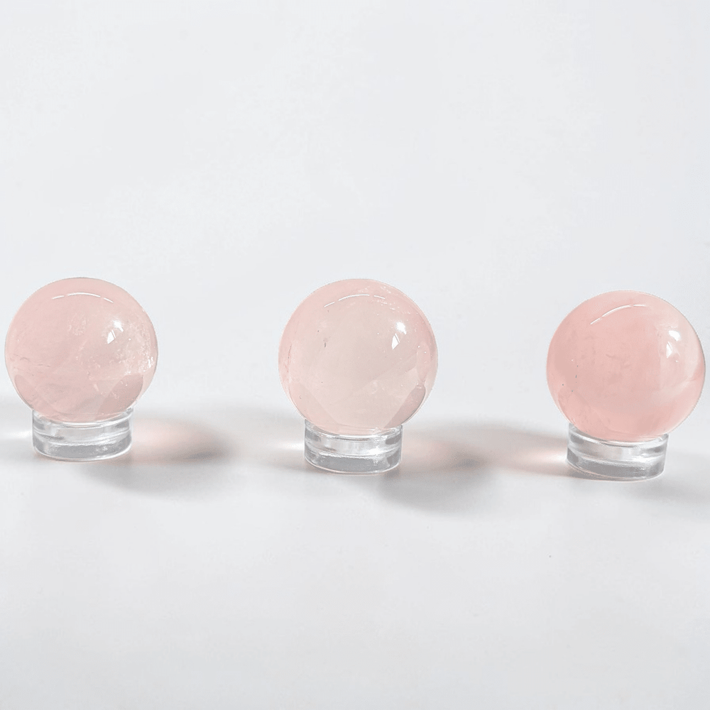 crystals heart chakra rose quartz sphere available at Zen Collection Crystal Store in Barrie 