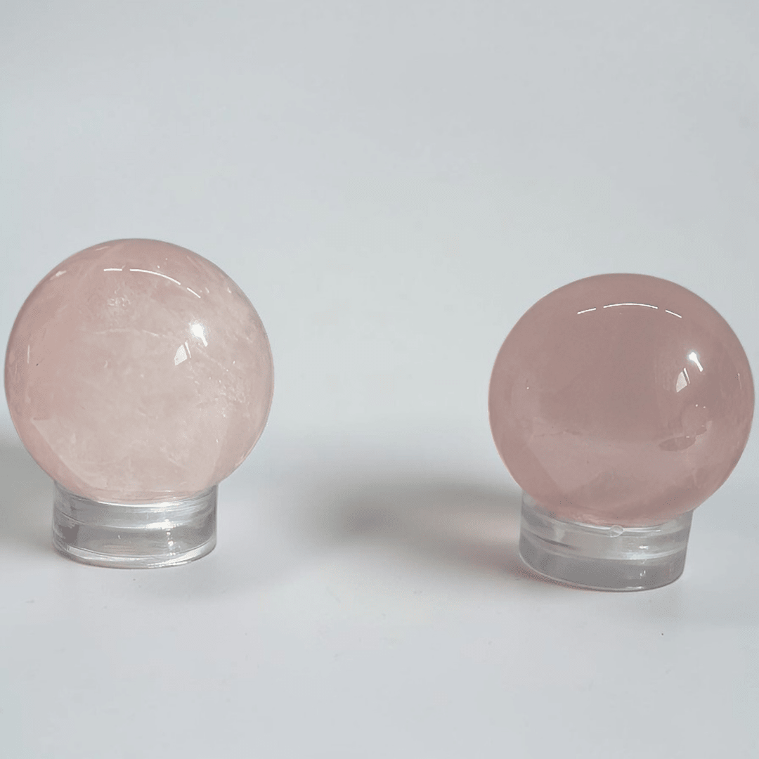 crystals heart chakra rose quartz sphere available at Zen Collection Crystal Store in Barrie 