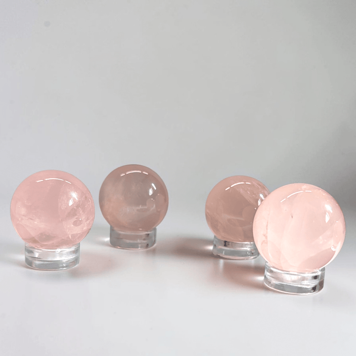 crystals heart chakra rose quartz sphere available at Zen Collection Crystal Store in Barrie 