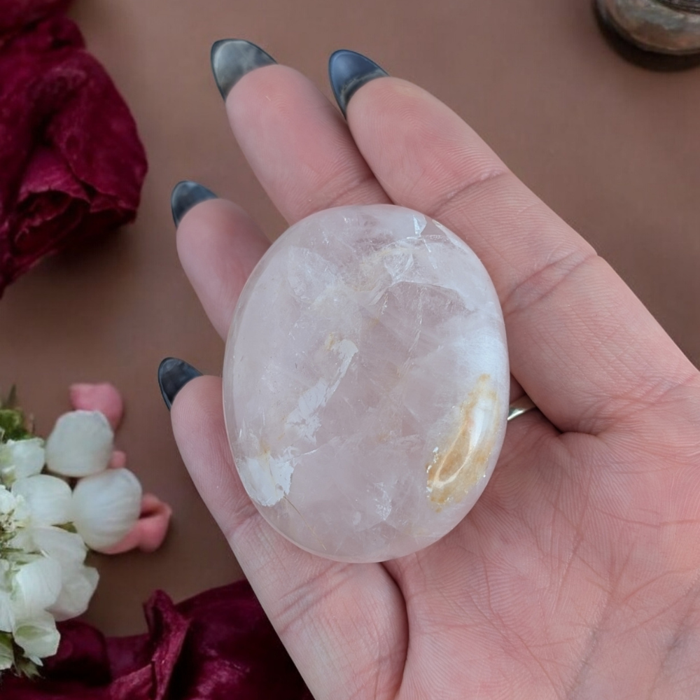 Rose Quartz Crystal used for heart chakra energy work.