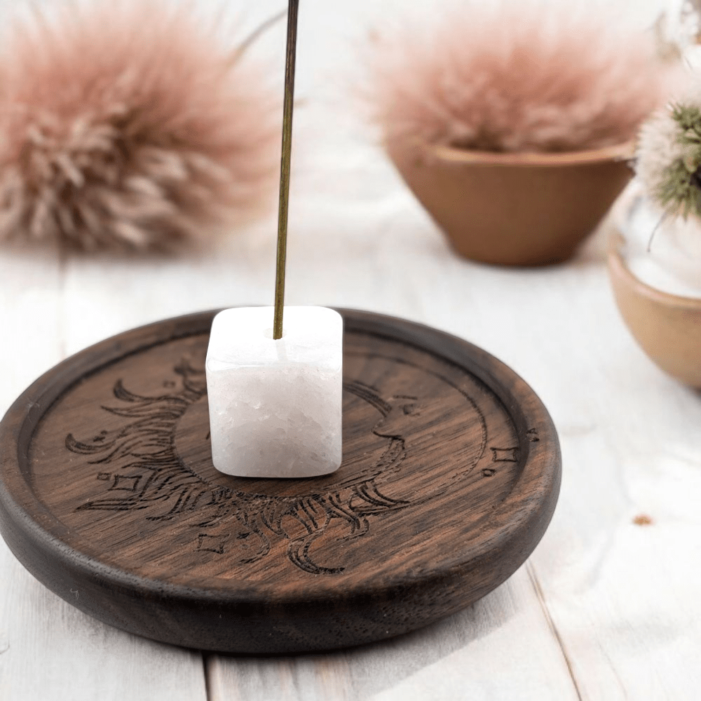 Rose Quartz incense holder cube from Zen Collection