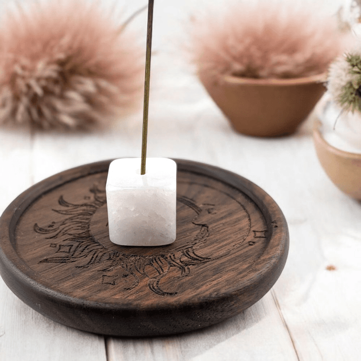 Rose Quartz incense holder cube from Zen Collection