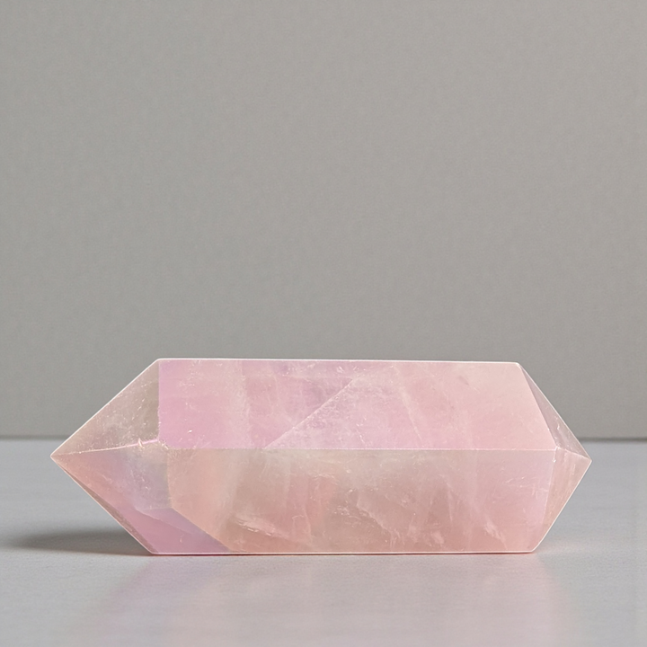 Heart chakra crystals like Rose Quartz crystal point available at zen collection crystal stores in Barrie