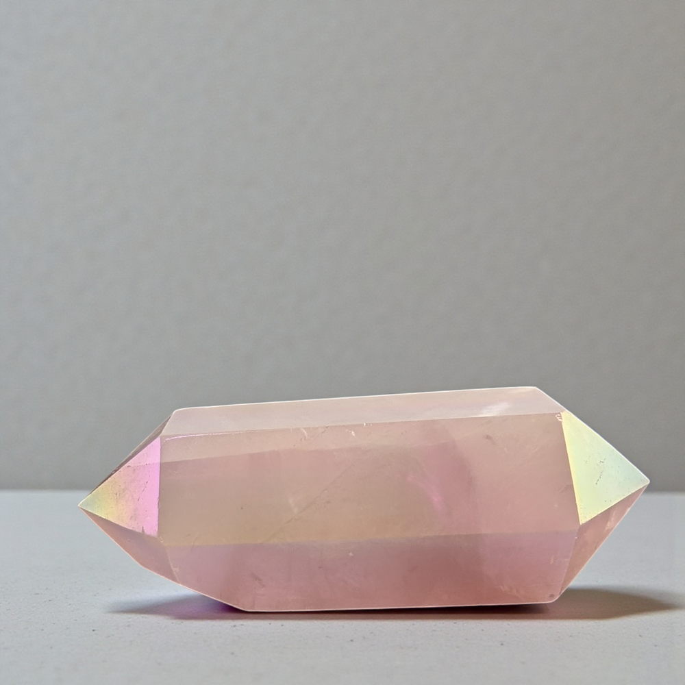 Heart chakra crystals like Rose Quartz crystal point available at zen collection crystal stores in Barrie