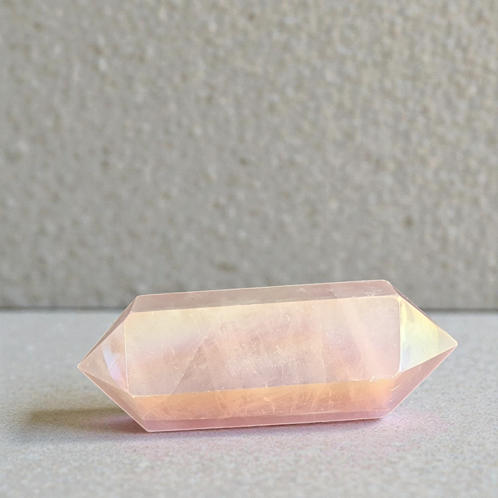 Heart chakra crystals like Rose Quartz crystal point available at zen collection crystal stores in Barrie