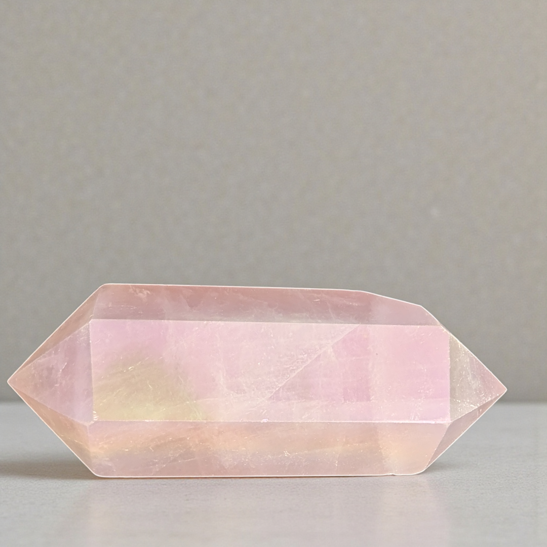 Heart chakra crystals like Rose Quartz crystal point available at zen collection crystal stores in Barrie