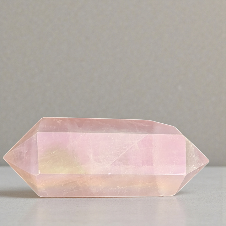 Heart chakra crystals like Rose Quartz crystal point available at zen collection crystal stores in Barrie