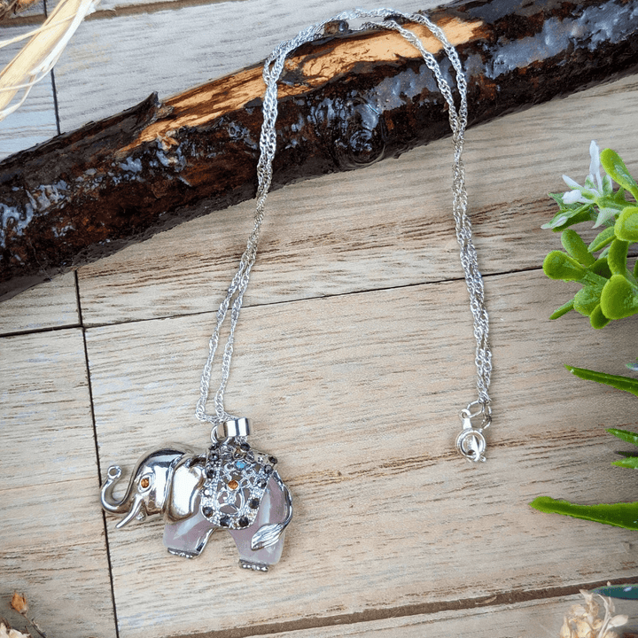 Rose Quartz Elephant Necklace for Love 