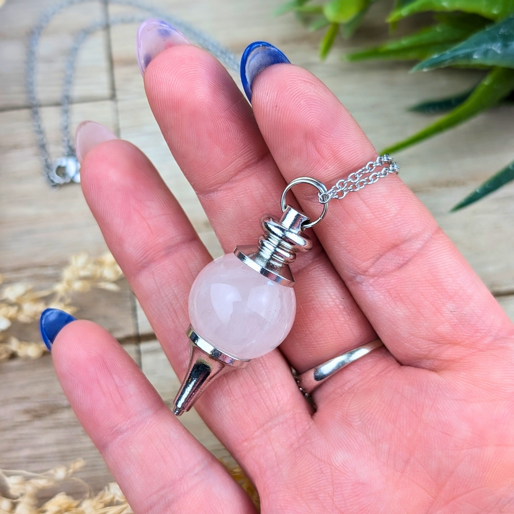 Rose Quartz Pendulum Necklace for deeper insights on relationships 