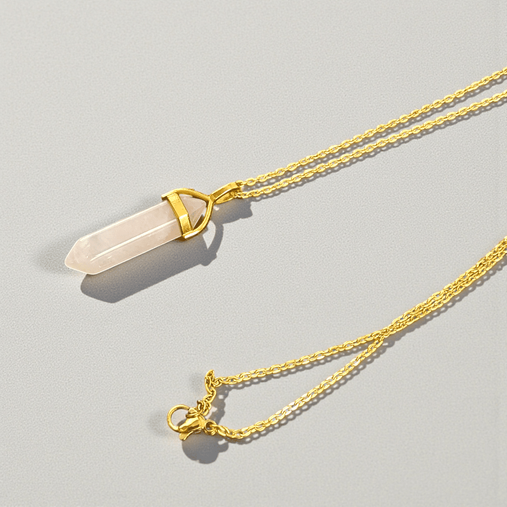 Double terminated rose quartz point necklace available at Zen Collection Canadian metaphysical store near me