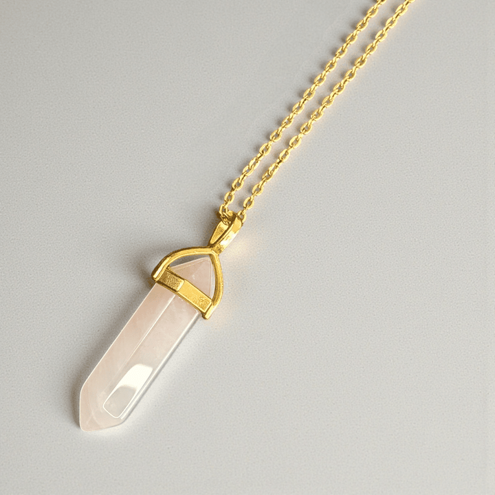Double terminated rose quartz point necklace available at Zen Collection Canadian metaphysical store near me
