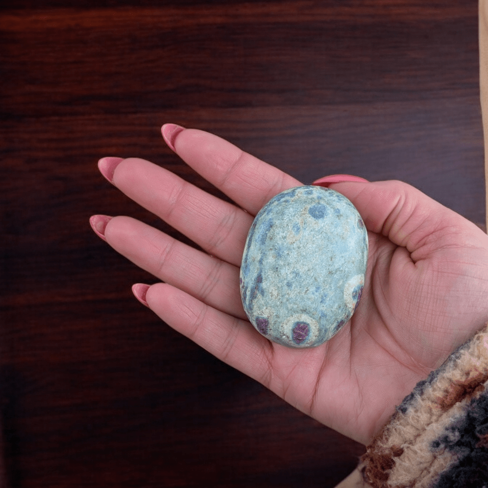 Ruby Fuchsite Palm Stone for crystal healing