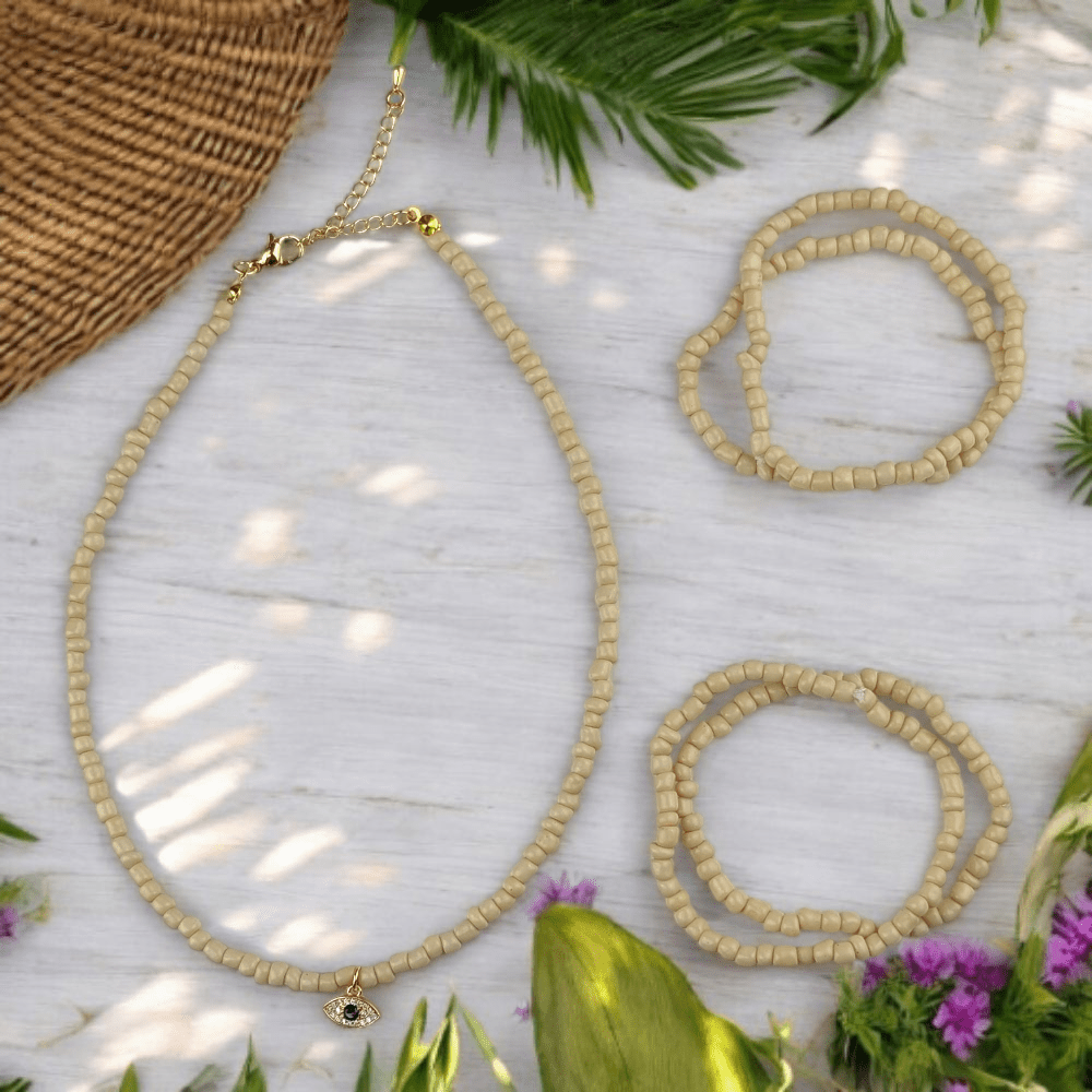 Sand seed bead jewelry set