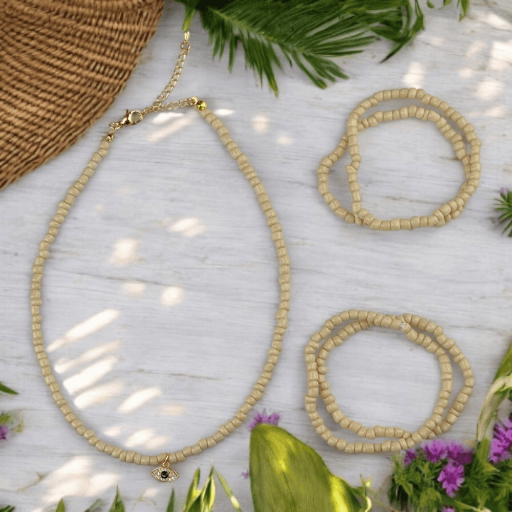 Sand seed bead jewelry set
