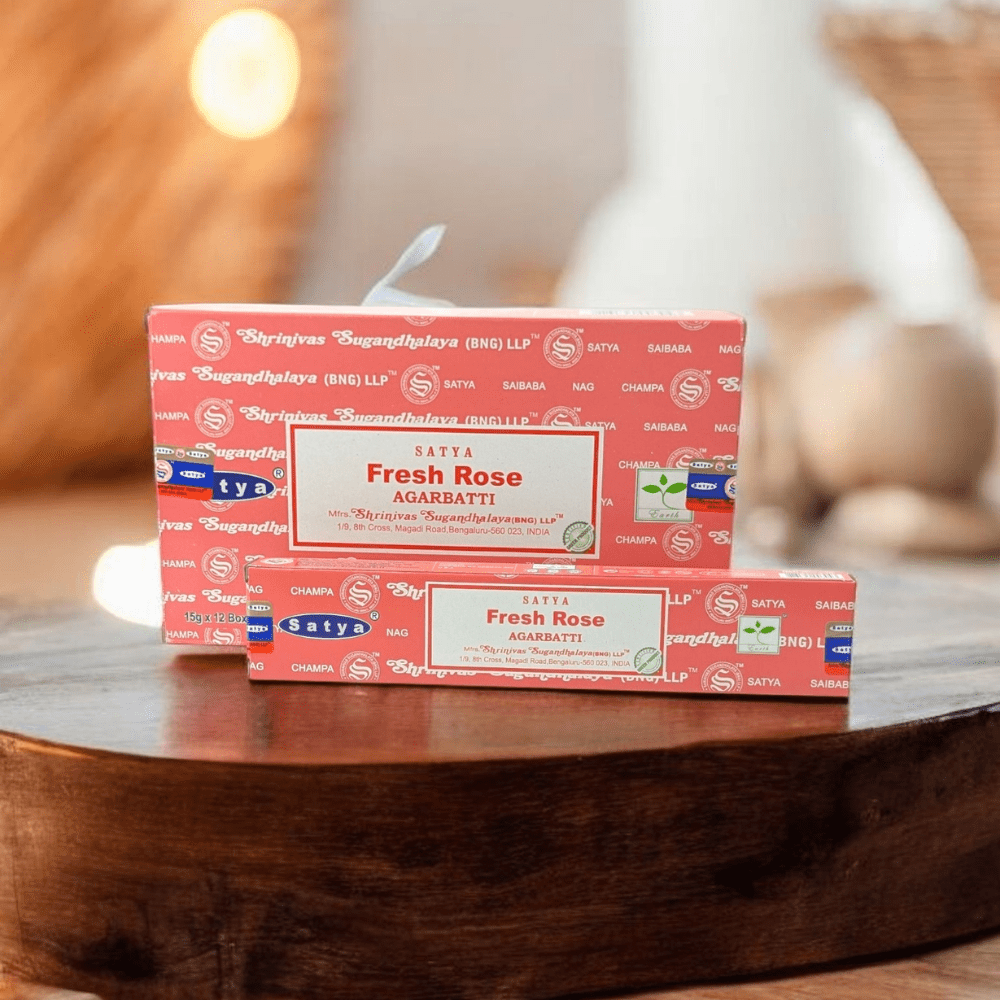 Satya Fresh Rose Incense Sticks – Hand-Rolled in India