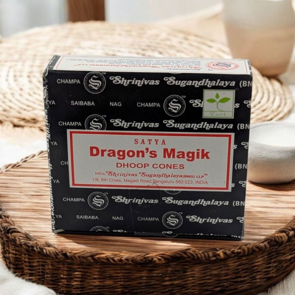 Satya Dragon’s Magik Incense Cones – 12 Cones + Holder for Energy & Transformation