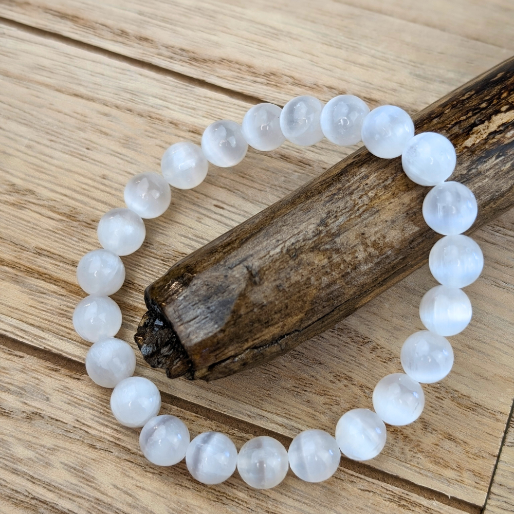 Crystal bracelet with protective Selenite beads from Zen Collection