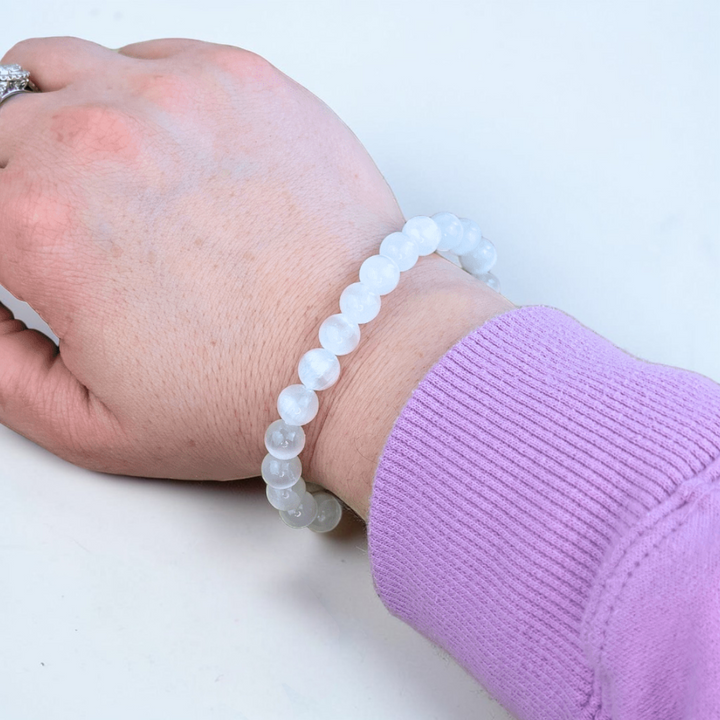 High-vibrational Selenite bracelet for emotional balance
