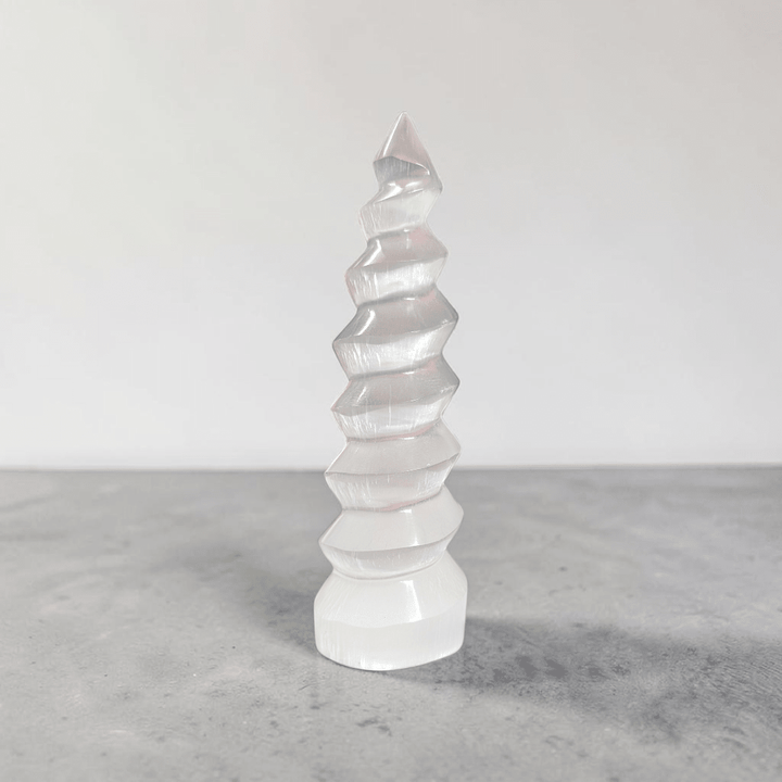 energy cleansing selenite tower available at Zen Collection Metaphysical Store Near Me