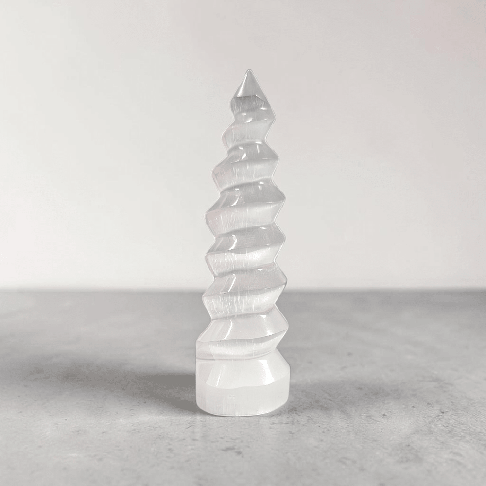 energy cleansing selenite tower available at Zen Collection Metaphysical Store Near Me