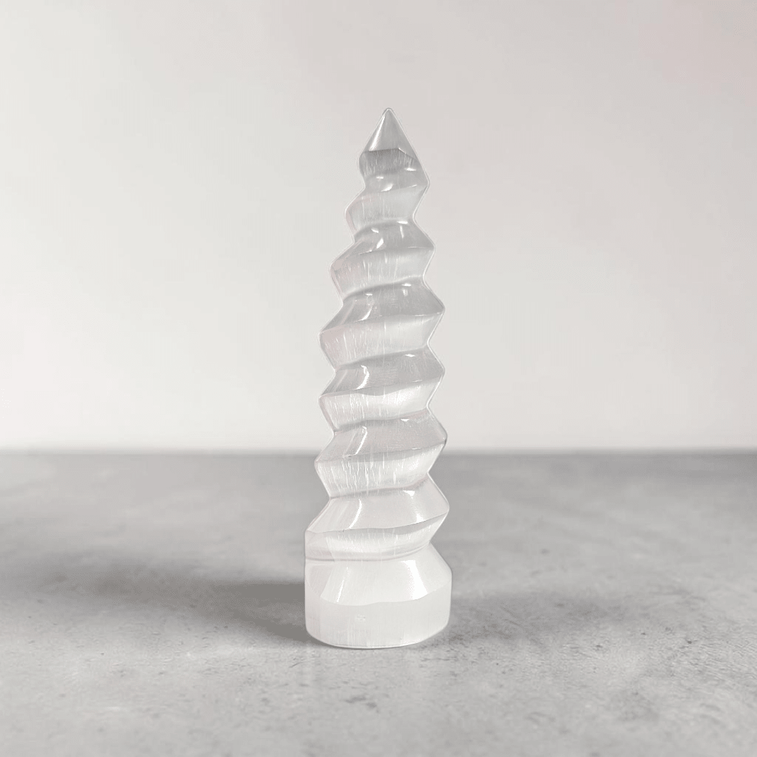energy cleansing selenite tower available at Zen Collection Metaphysical Store Near Me