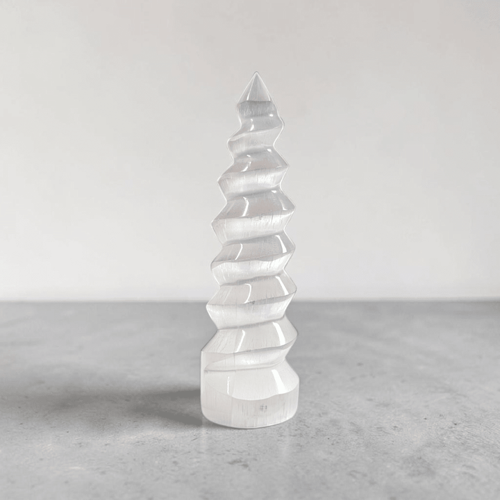 energy cleansing selenite tower available at Zen Collection Metaphysical Store Near Me