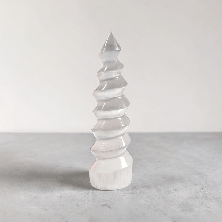 energy cleansing selenite tower available at Zen Collection Metaphysical Store Near Me