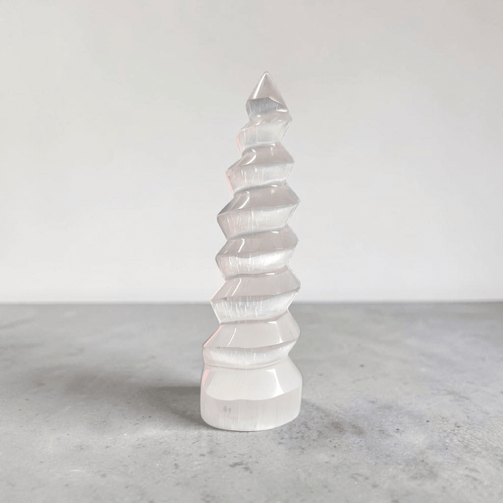 energy cleansing selenite tower available at Zen Collection Metaphysical Store Near Me