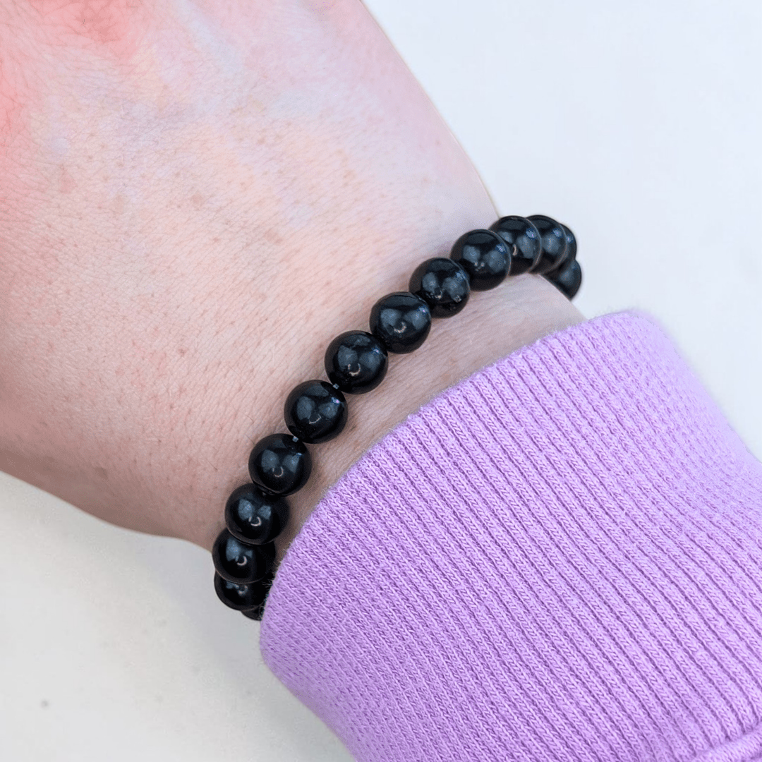 Shungite bracelet for root chakra support. Available in-store or online at Zen Collection Metaphysical Store in Barrie