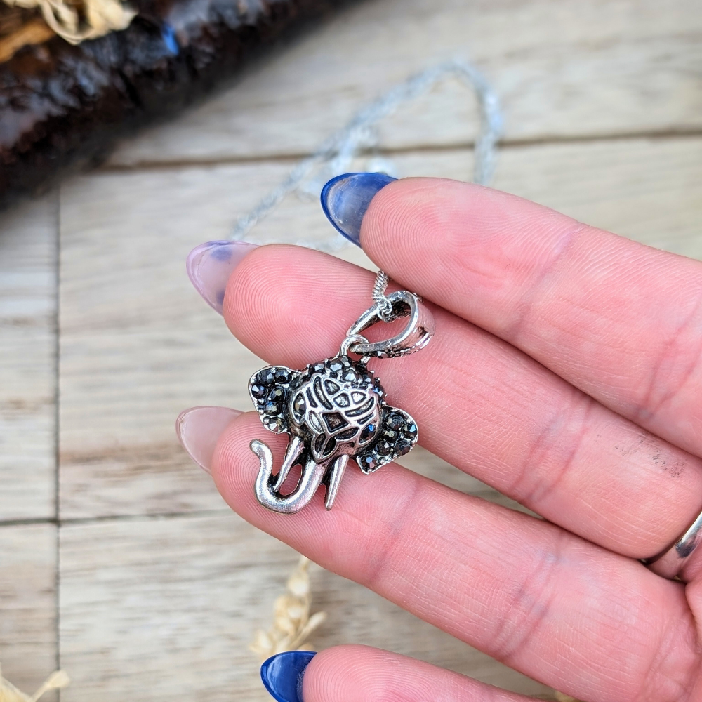 Silver Elephant Necklace for good luck