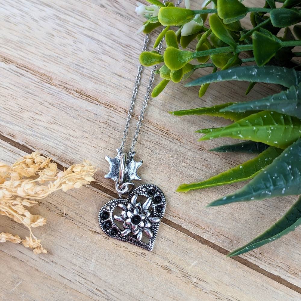 Silver Heart Necklace for commitment and love