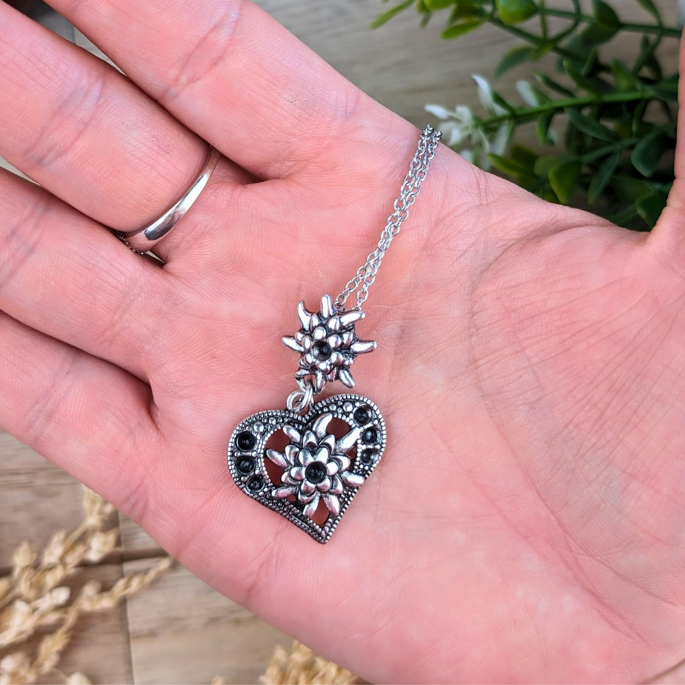 Silver Heart Necklace for commitment and love