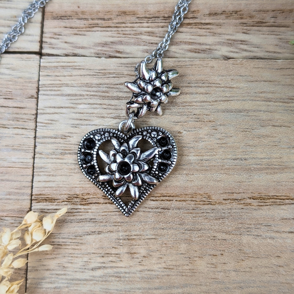 Silver Heart Necklace for commitment and love