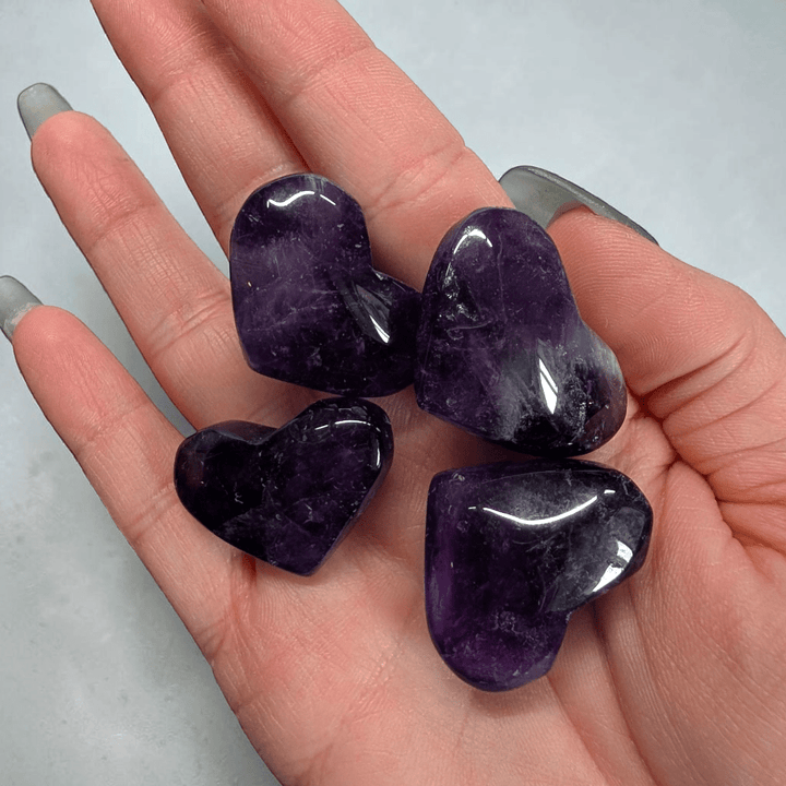 crown chakra crystal Amethyst heart  for higher self connection available at zen collection metaphysical store