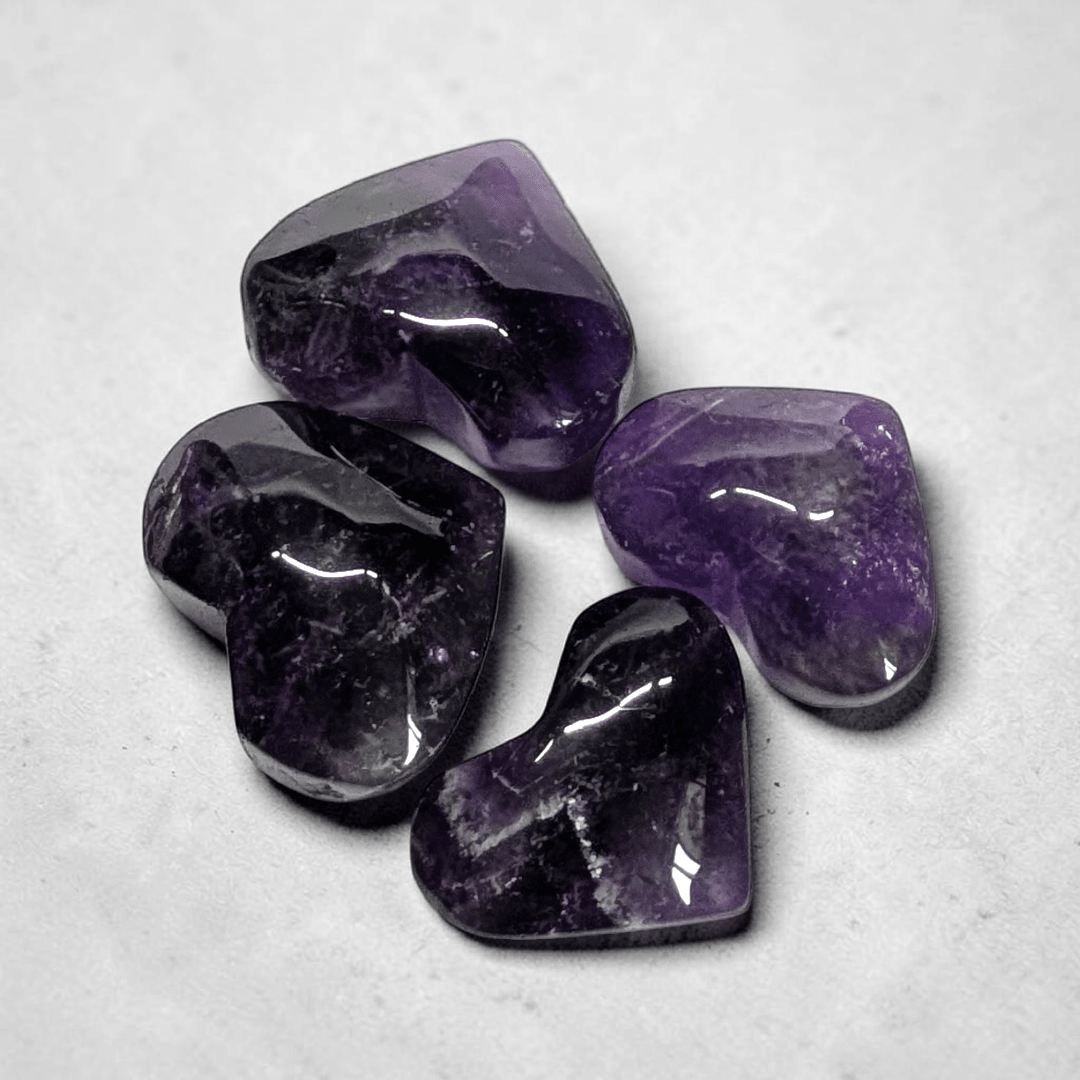 crown chakra crystal Amethyst heart  for higher self connection available at zen collection metaphysical store