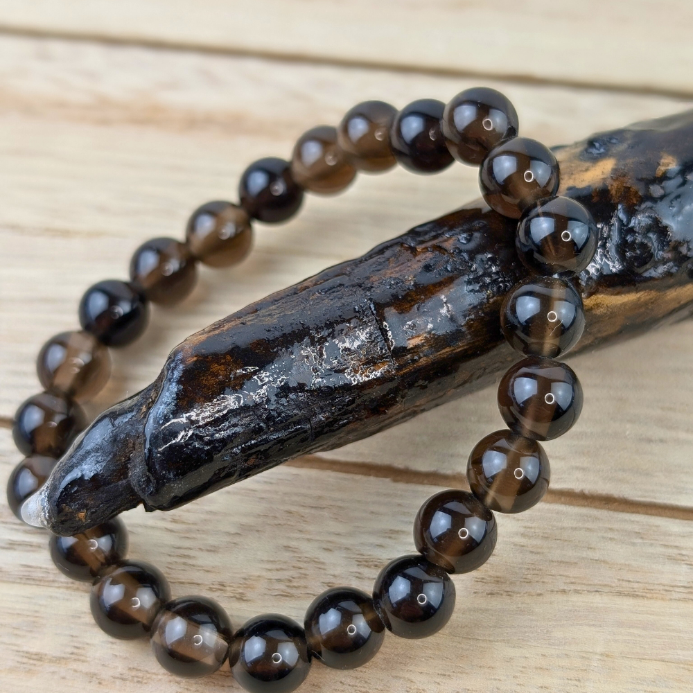 Healing smoky quartz bracelet for root chakra alignment