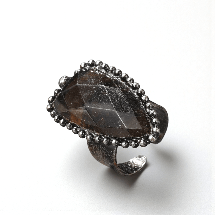 smoky quartz ring root chakra stability jewelry available at Zen Collection Metaphysical Store Canada. Shop in-store or online.