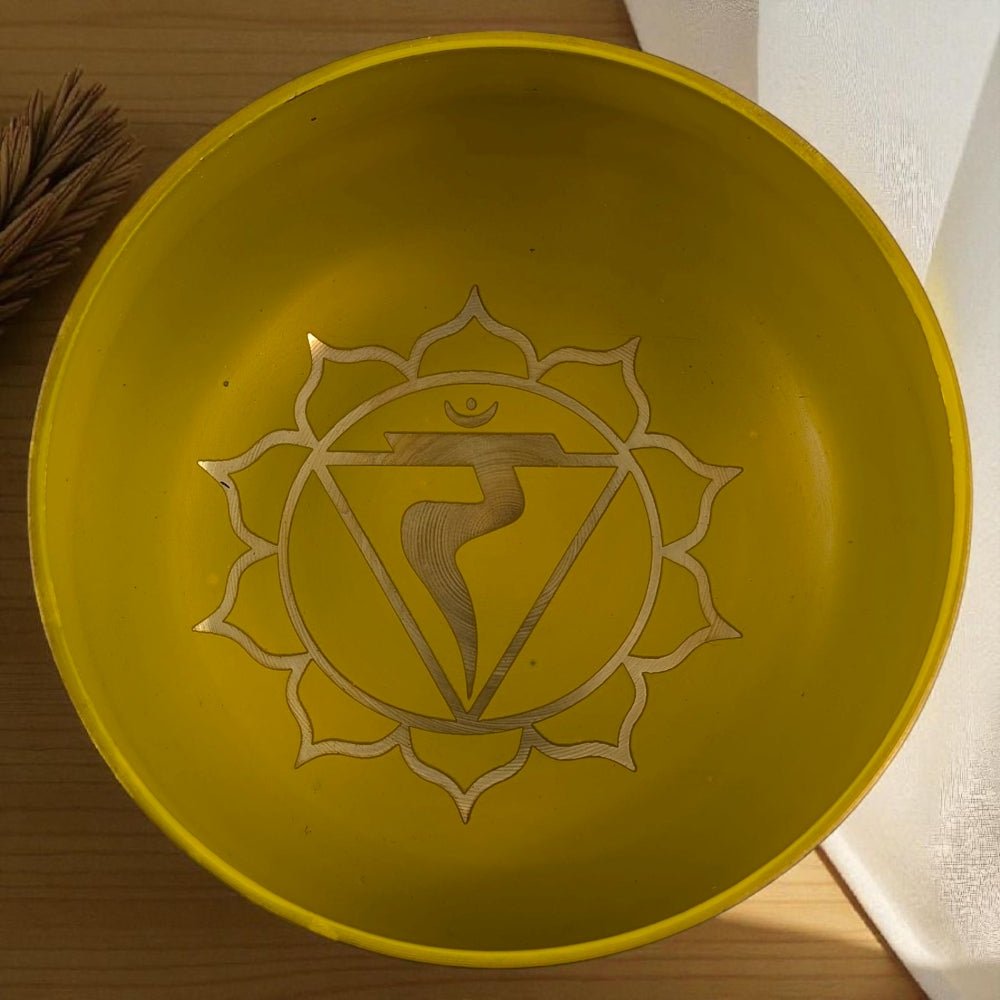 Solar Plexus Chakra yellow singing bowl available at zen collection crystal shop near me Barrie