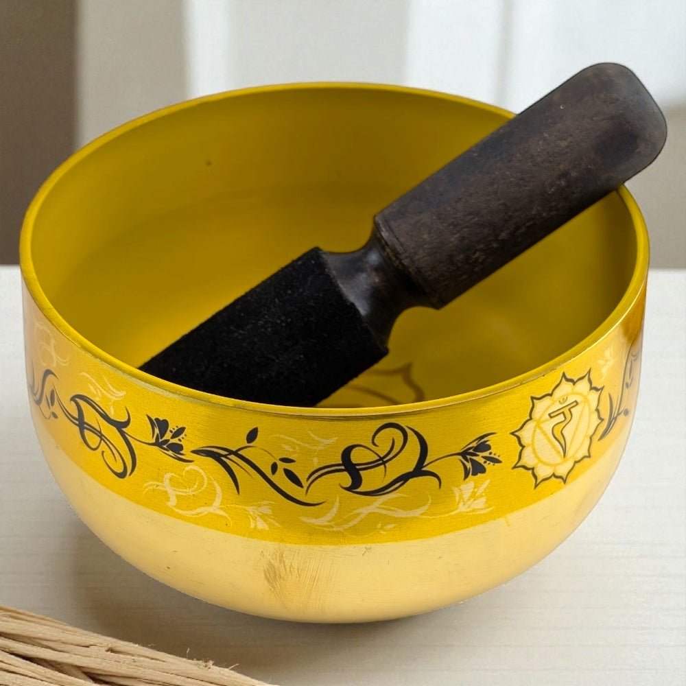 Solar Plexus Chakra yellow singing bowl available at zen collection crystal shop near me Barrie