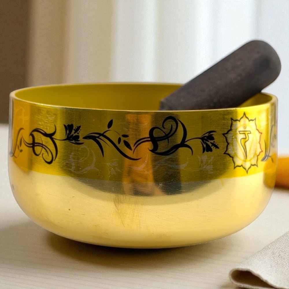 Solar Plexus Chakra yellow singing bowl available at zen collection crystal shop near me Barrie