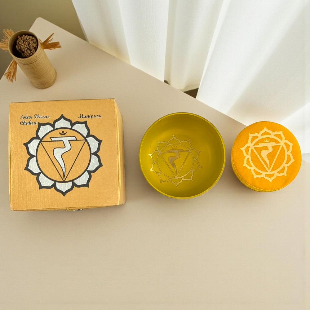 Solar Plexus Chakra yellow singing bowl available at zen collection crystal shop near me Barrie