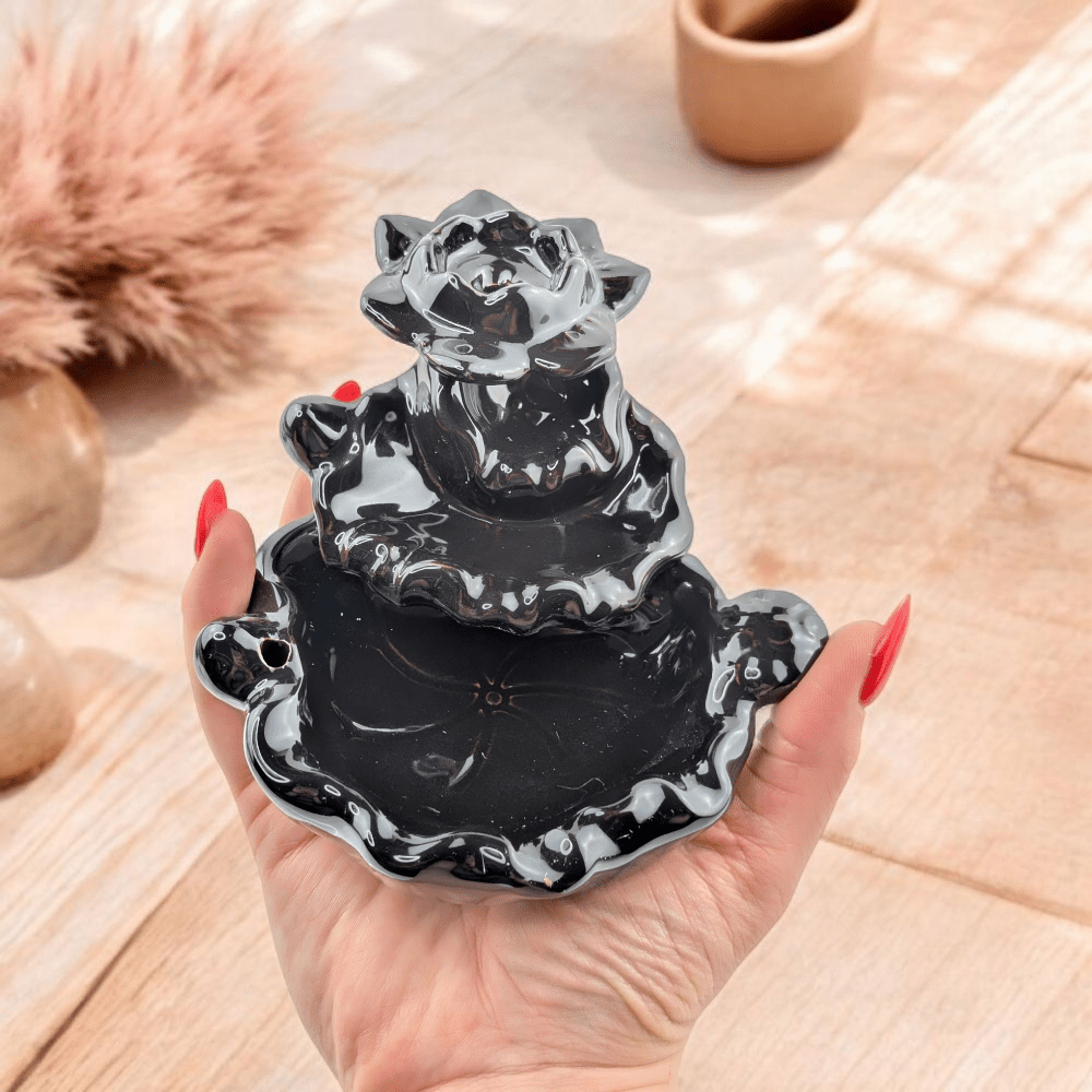 Ceramic incense holder for cone and stick incense