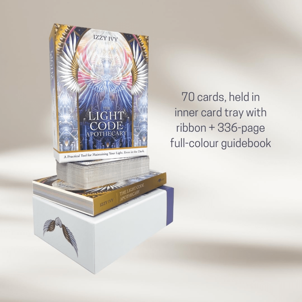 Close-up of The Light Code Apothecary box design