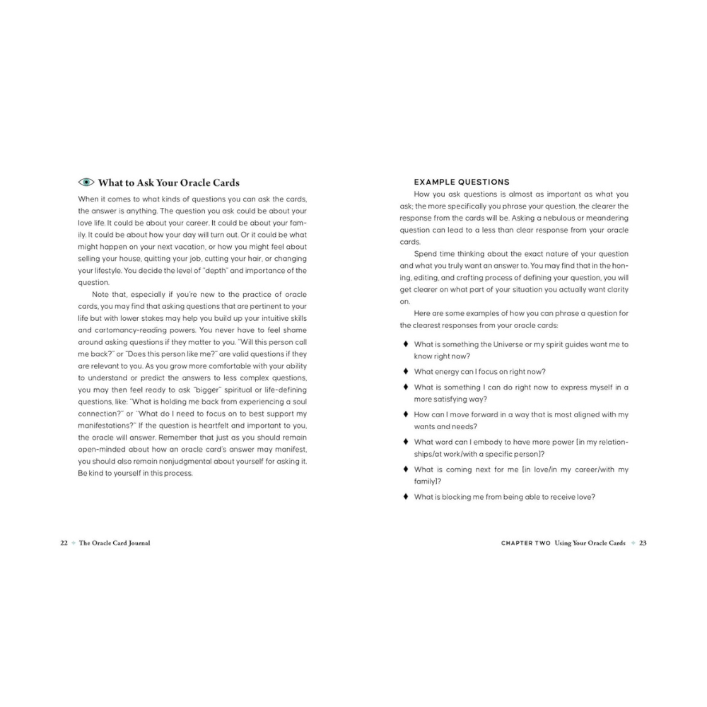 Oracle deck reading reflection journal