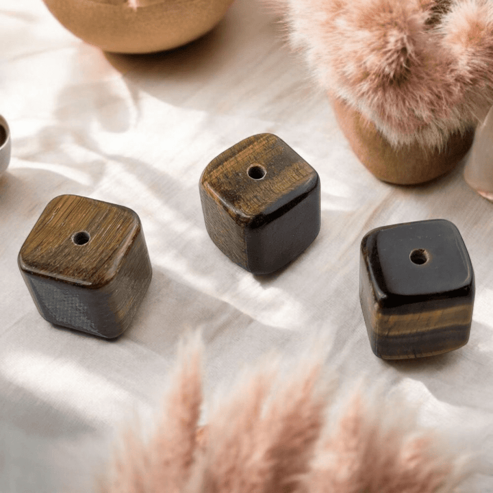 Small Tiger’s Eye incense holder for altar use